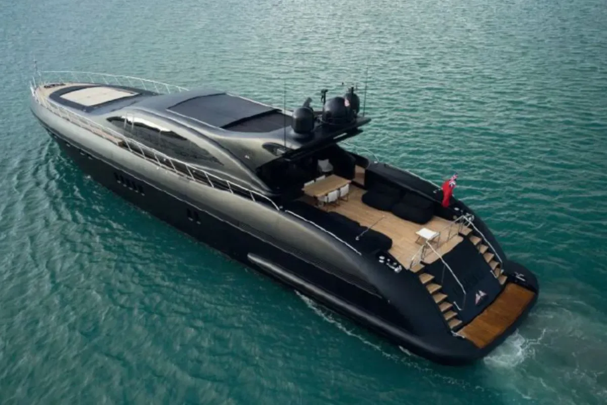 The Mangusta from above on deep blue water