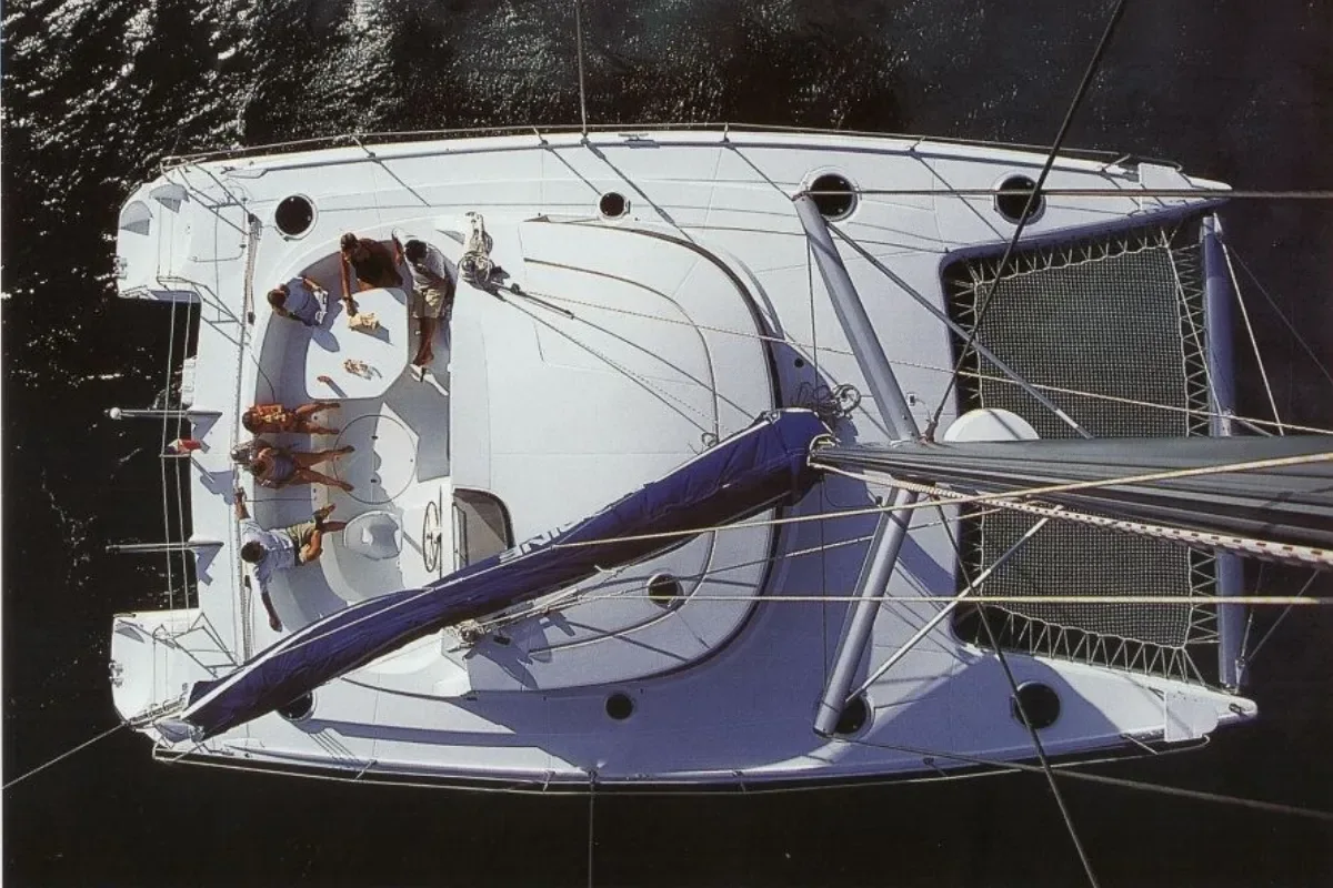 Aerial view of the Belize catamaran
