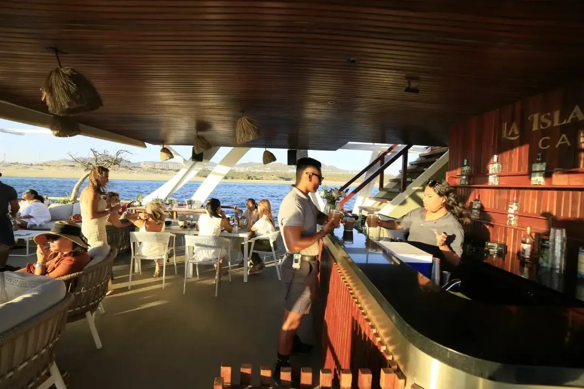 Bar on board the Special Event Catamaran