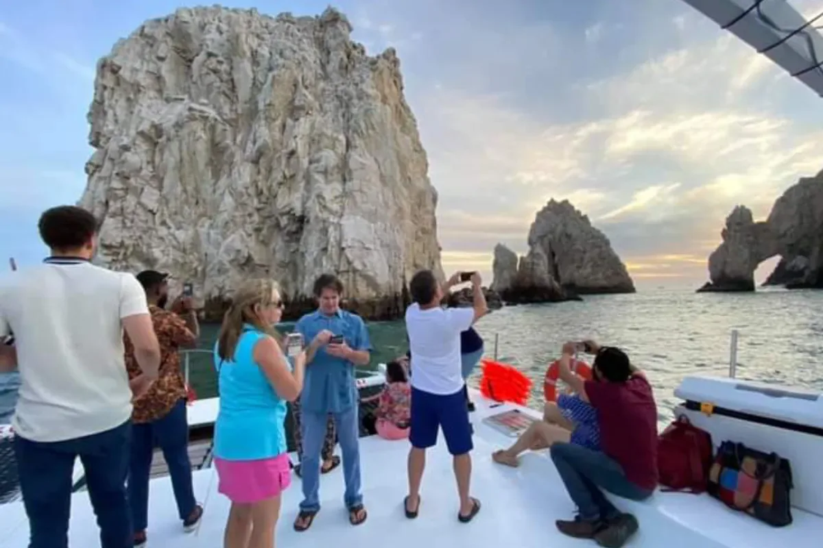 Guests taking photos of the rock formations