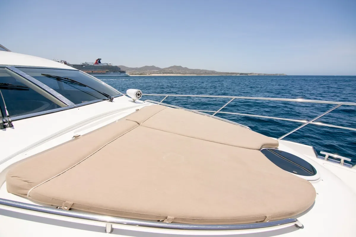 Bow sun pad on the Seavana