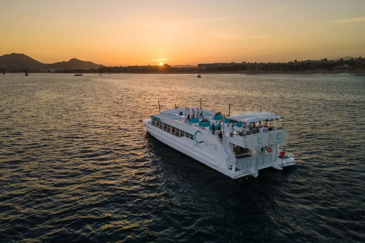 Event Wedding Boat on the water at sunset